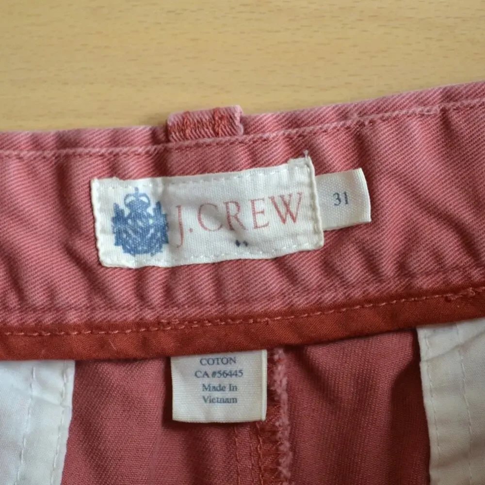 J Crew Khaki Chino Shorts Salmon Size 31